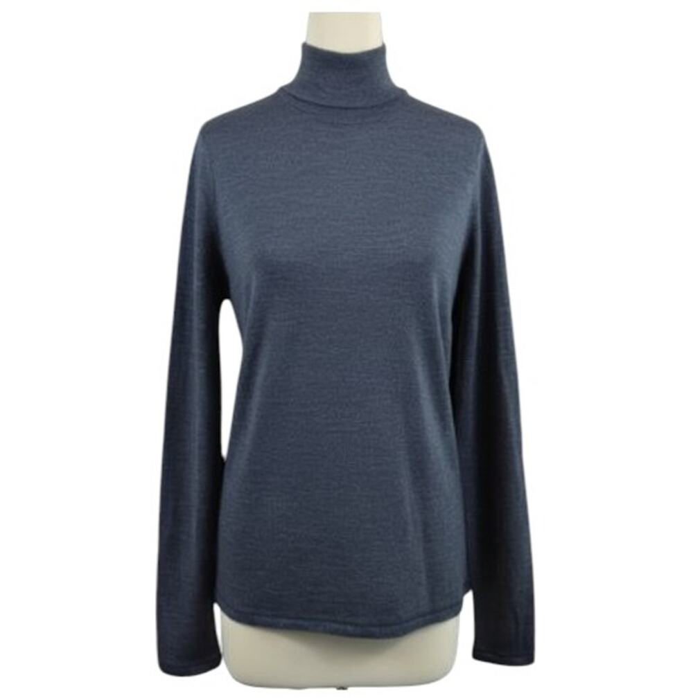 Wicked Wool Merino Mockneck Long Sleeve Baselayer Grey Blue Medium